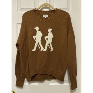 Lou & Grey Knit Light Brown Sweater Cross Country Skiers M Mt Climbers Hikers